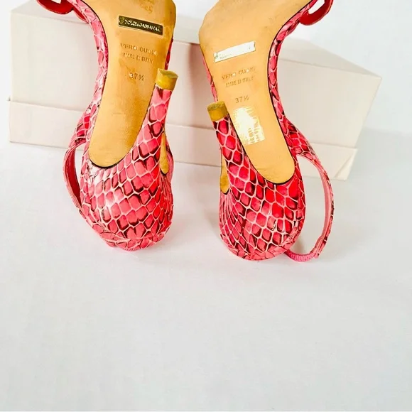 Dolce & Gabbana pink snakeskin sandals 37.5 - Picture 8 of 12